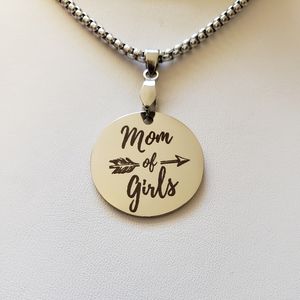 "Mom of Girls" Pendant Necklace
